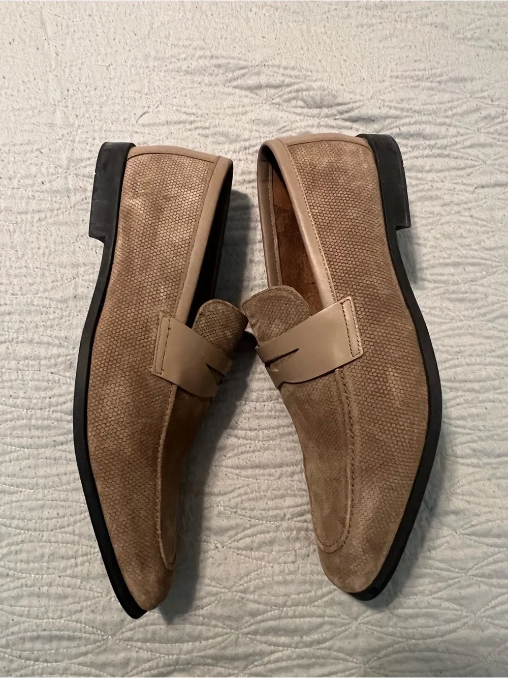 Steve Madden Men's Taupe Suede Penny Loafers